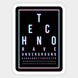 Techno Rave Faster Hardstyle Sticker